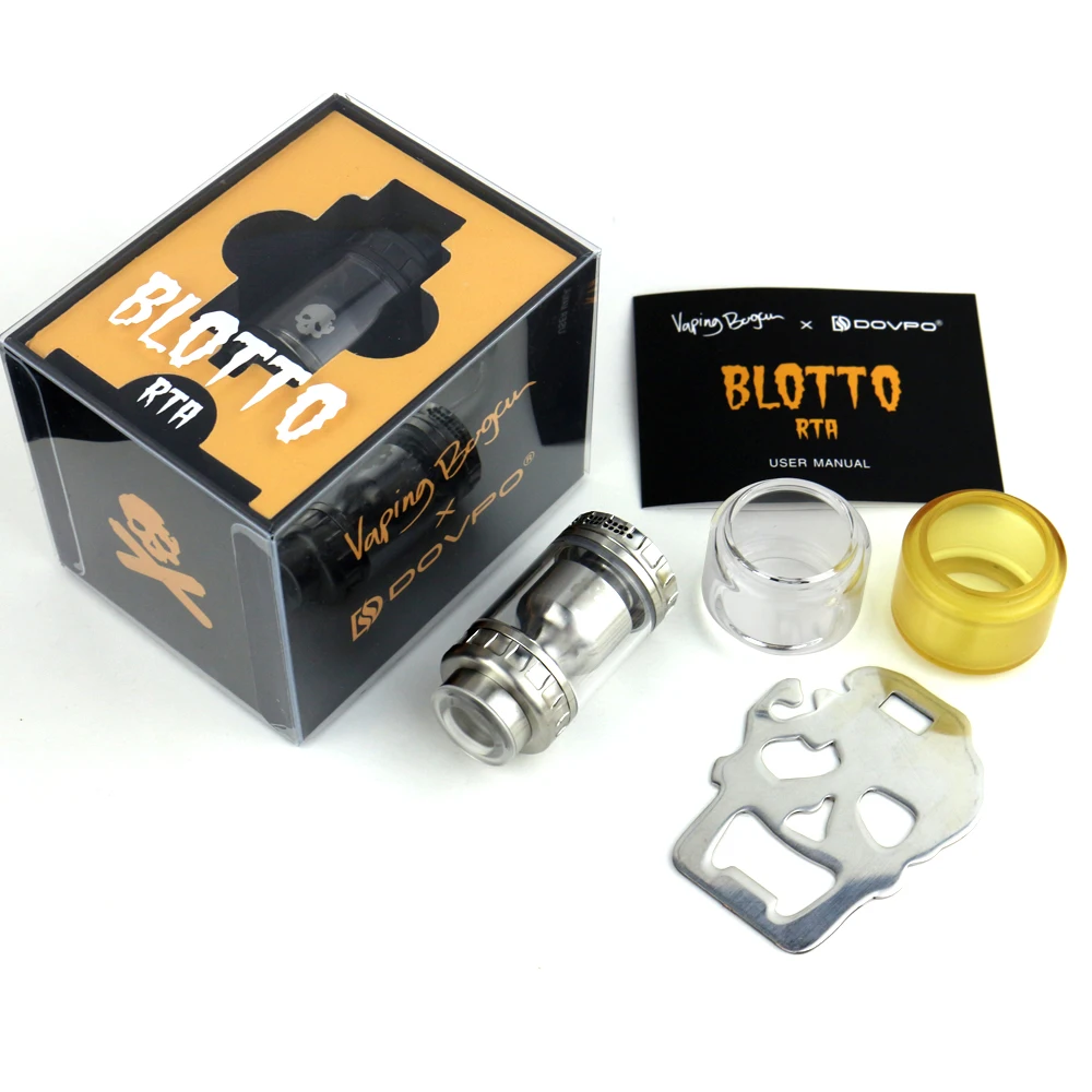 Dovpo Blotto RTA распылитель с 2/6 мл стеклянный пузырьковый/ULTEM пузырьковый бак 510 резьба 26 мм Диаметр Vape Танк против Dead Rabbit RTA