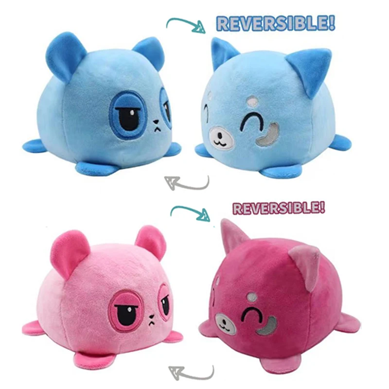 

Reversible Cat Gato Plush Toy Cartoon Flip Pulpito Plushie Turtle Stuffed Figure Doll Kawaii Girl Birthday Cute Toys Kids Gift