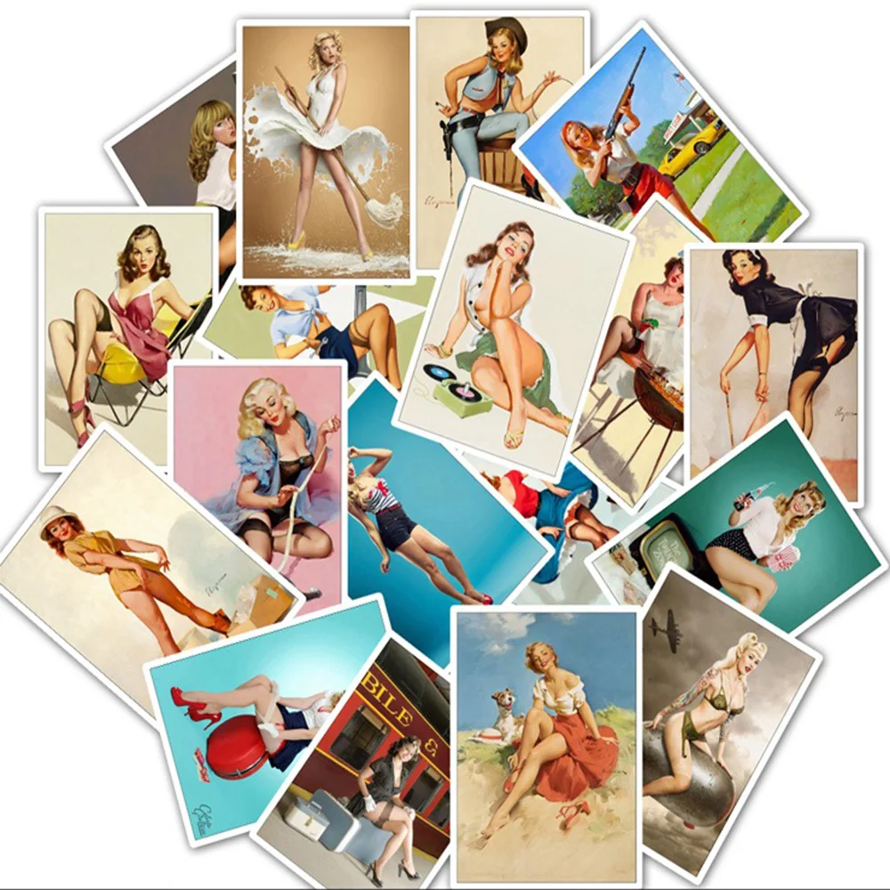 

25 шт. пикантные оригинальные Вторую мировую войну девушка Стикеры для популярных автомобилей шлем для взрослых Электрический багажник Вод...