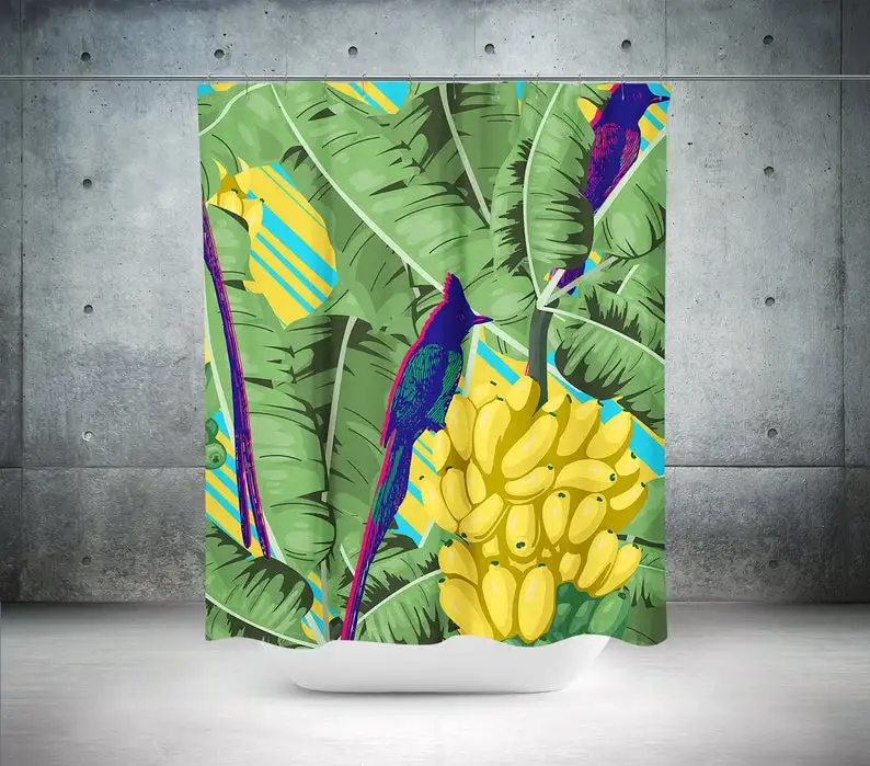 

Tropical Banana Tree Shower Curtain Tropics Plants Bathroom Décor