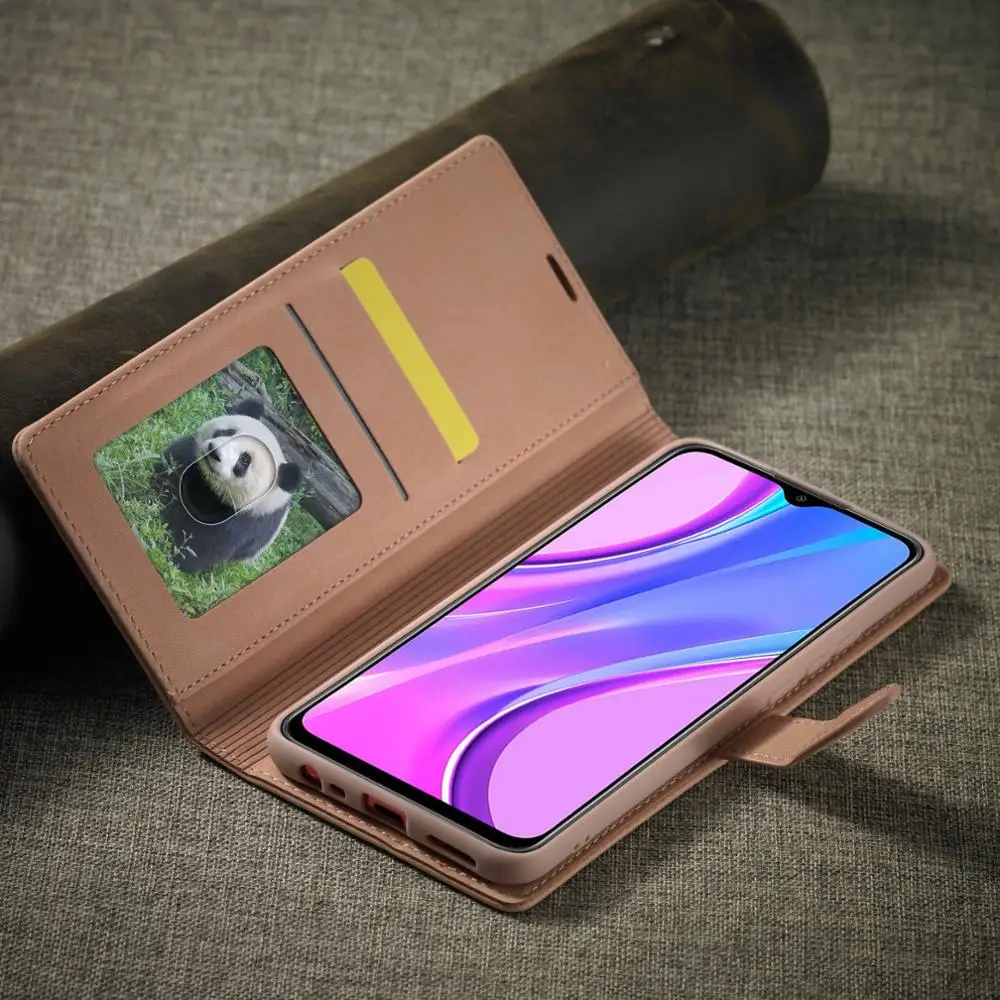 Чехол-книжка для Xiaomi Mi Poco X3 NFC M3 Redmi 9 9A 9C 8A Note 10 10S 9S 8T 8 Pro Max кожаный с отделением карт