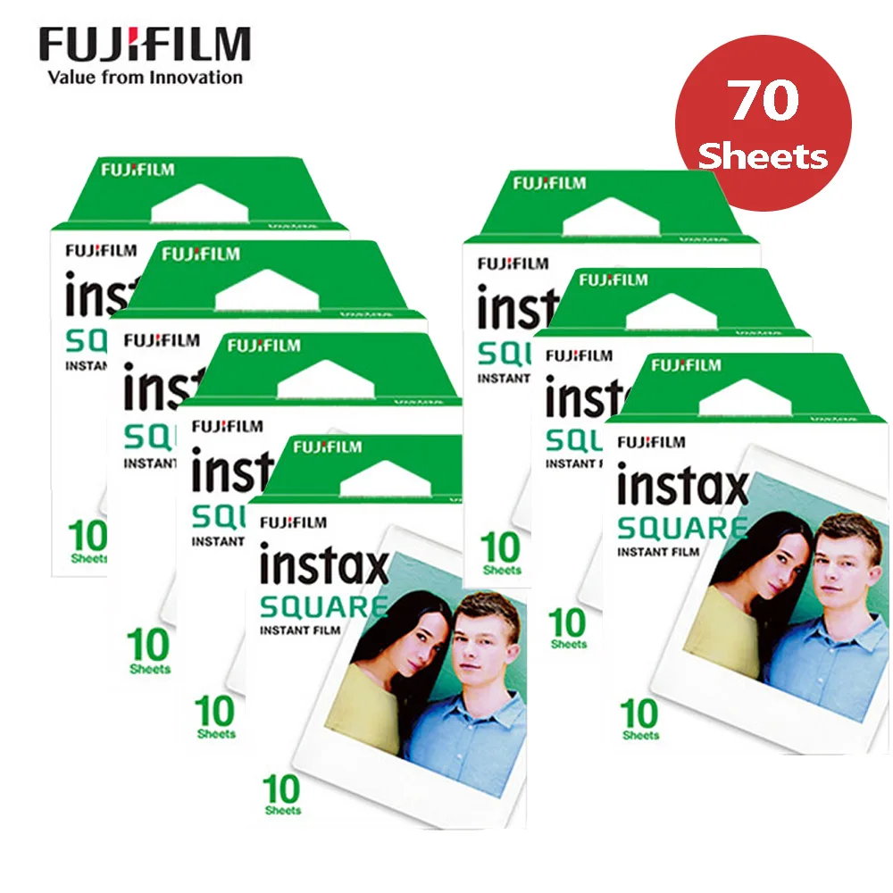 10-100 листов Fujifilm Instax квадратная пленка фотобумага для Fuji Instax квадратная SQ6 SQ10 SQ20 для Instax SP-3 принтер для смартфонов - Цвет: 70 Sheets