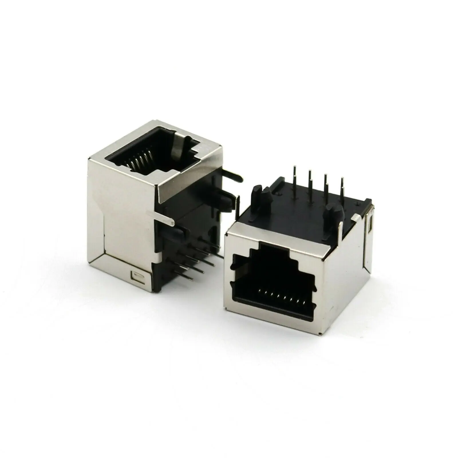 Оптовая продажа 10 шт. металлический 8-контактный Женский Разъем RJ45 под прямым