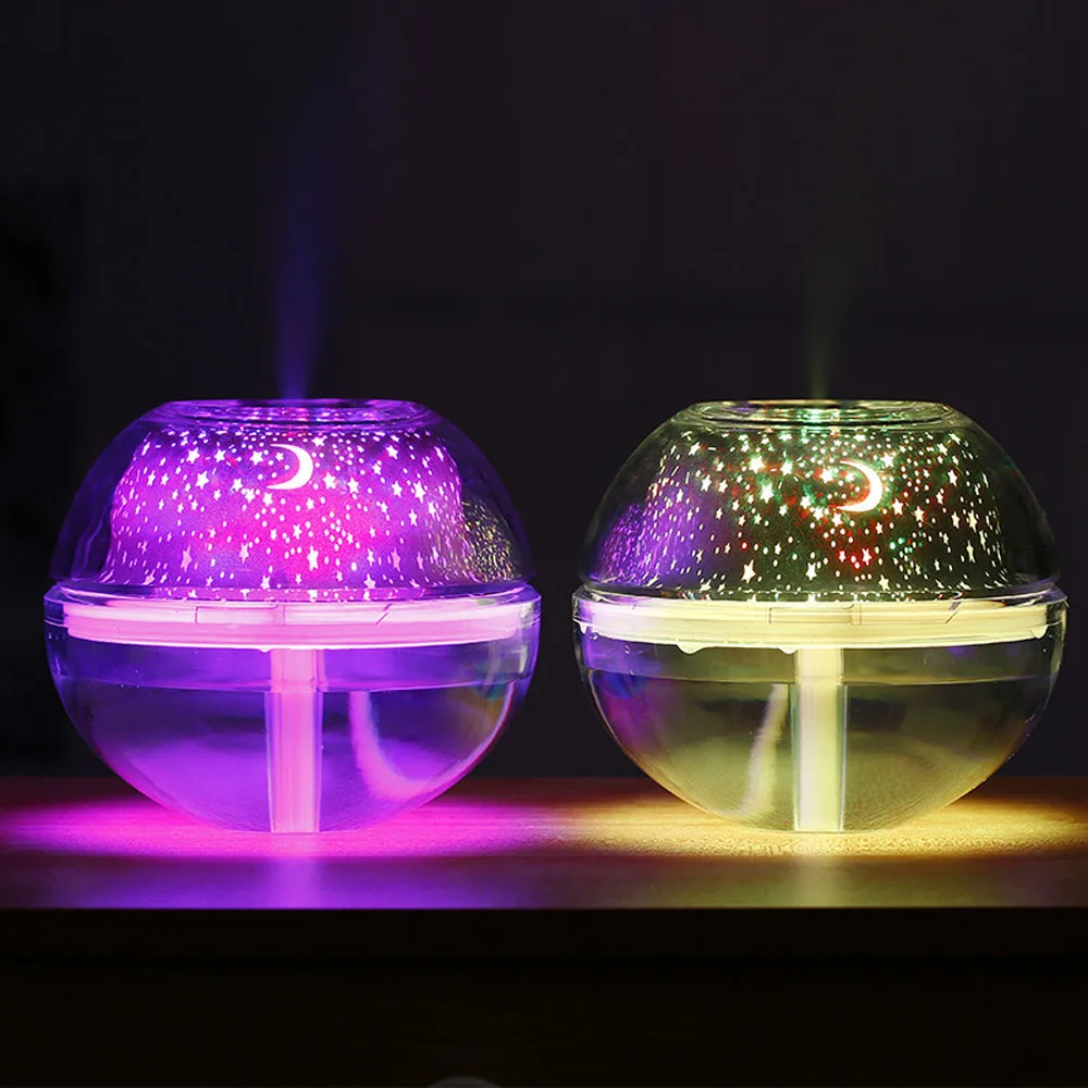 Usb Air Humidifier Purifier Aroma Diffuser Steam Ultrasonic Aromatherapy Mist Make Colorful Led Projection Lamp | Дом и сад