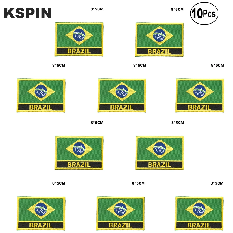 Бразильский флаг вышивка патчи железо на пиле Переводные Швейные Аппликации для