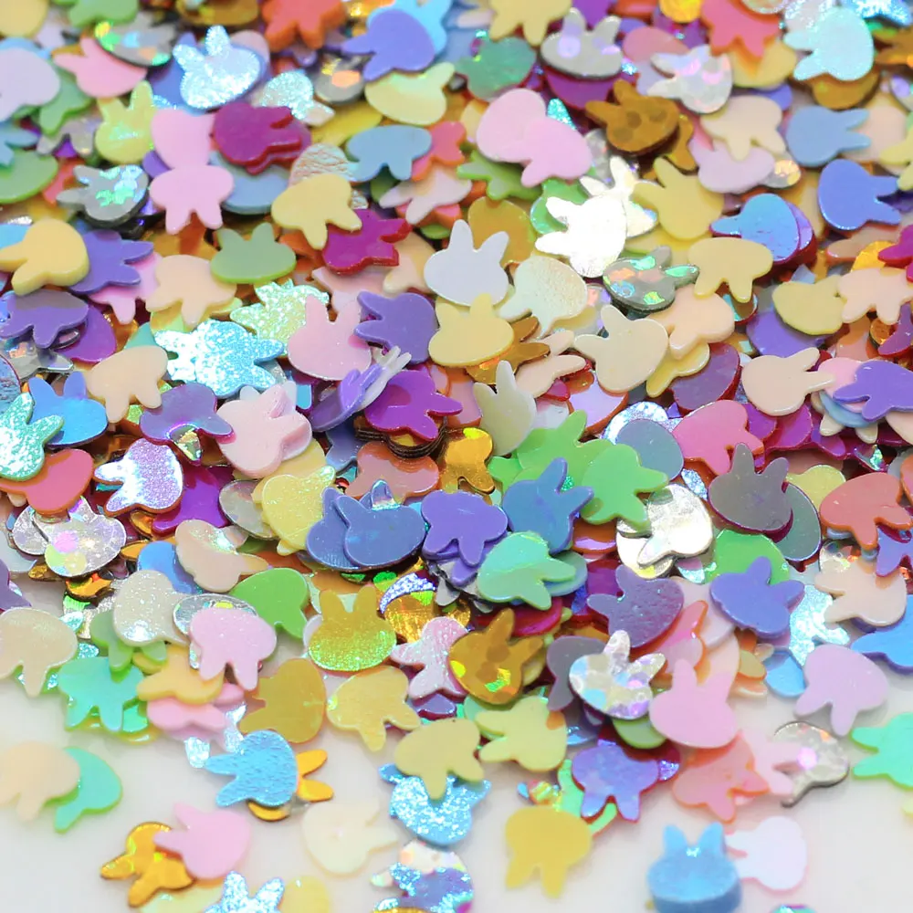 Новинка Лидер продаж пайетки с головой кролика 4 мм из ПВХ блестками для вечерние