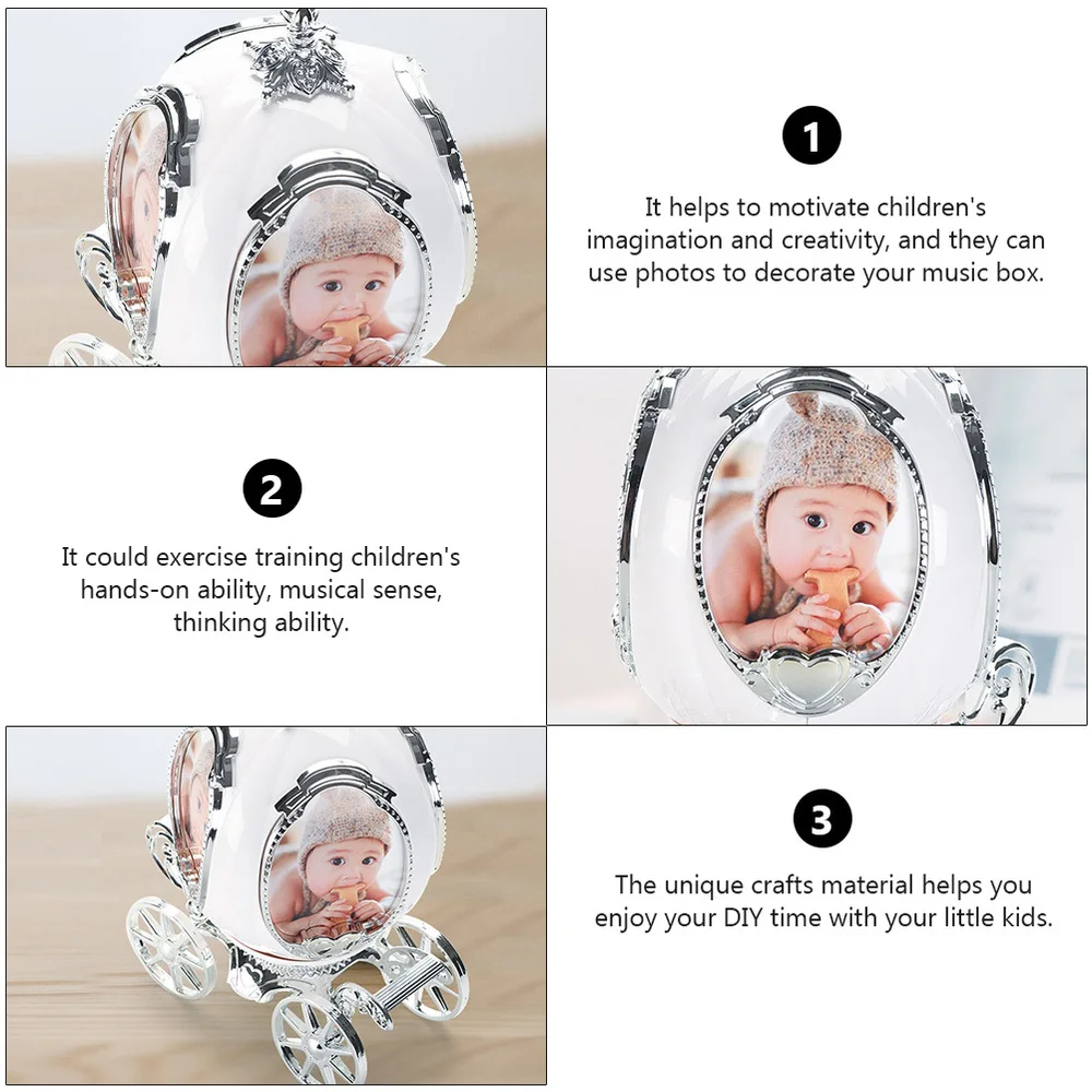 

1Pc Cartoon Pumpkin Carriage Box Educational Plaything Home Decor (Silver)