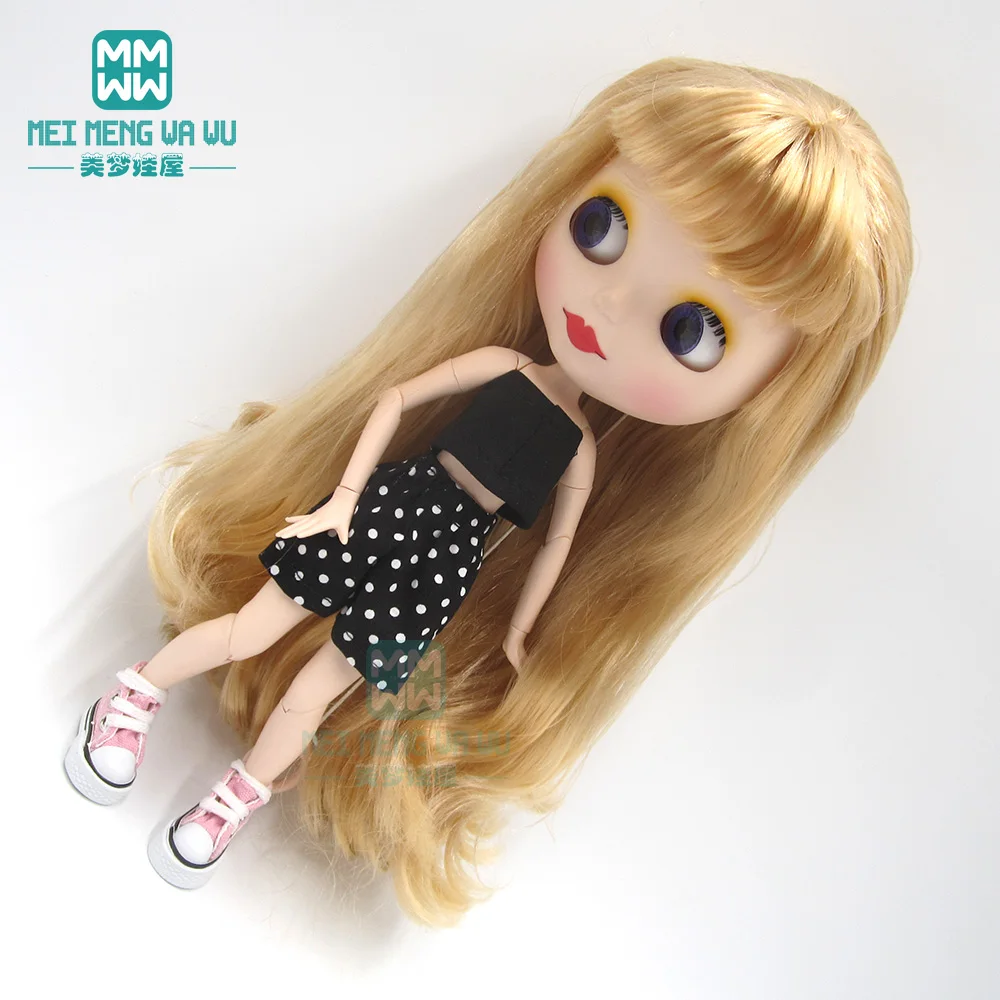 1 шт., одежда Blyth doll, модная футболка из трех предметов, футболка, юбка для кукол blyth azone ob24 1/6, аксессуары