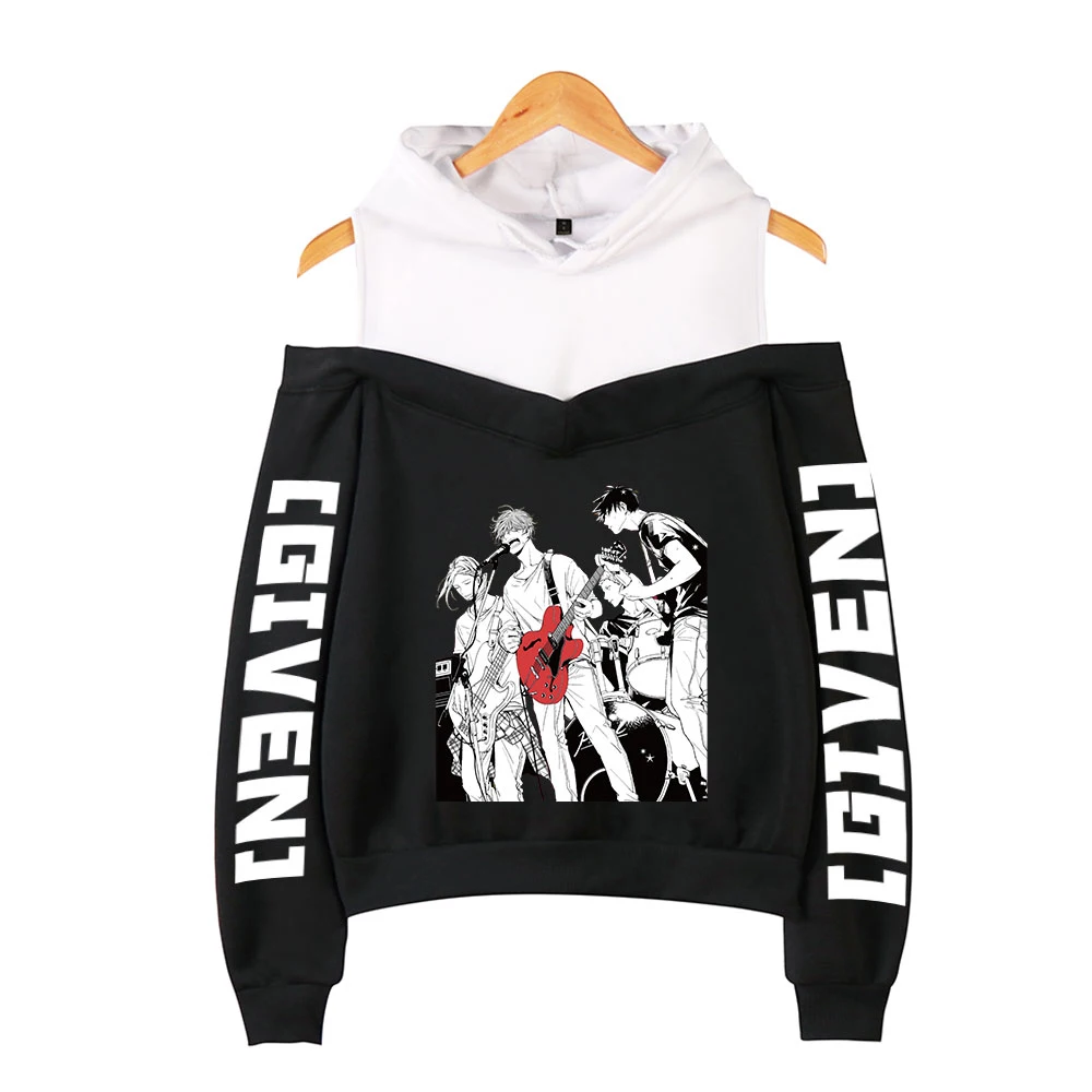 

Given Manga Music Mafuyu Hoodies Female Off Shoulder Sweatshirt Long Sleeve Women's Hoodies Men Pullover 2021 Hip hop Clothes