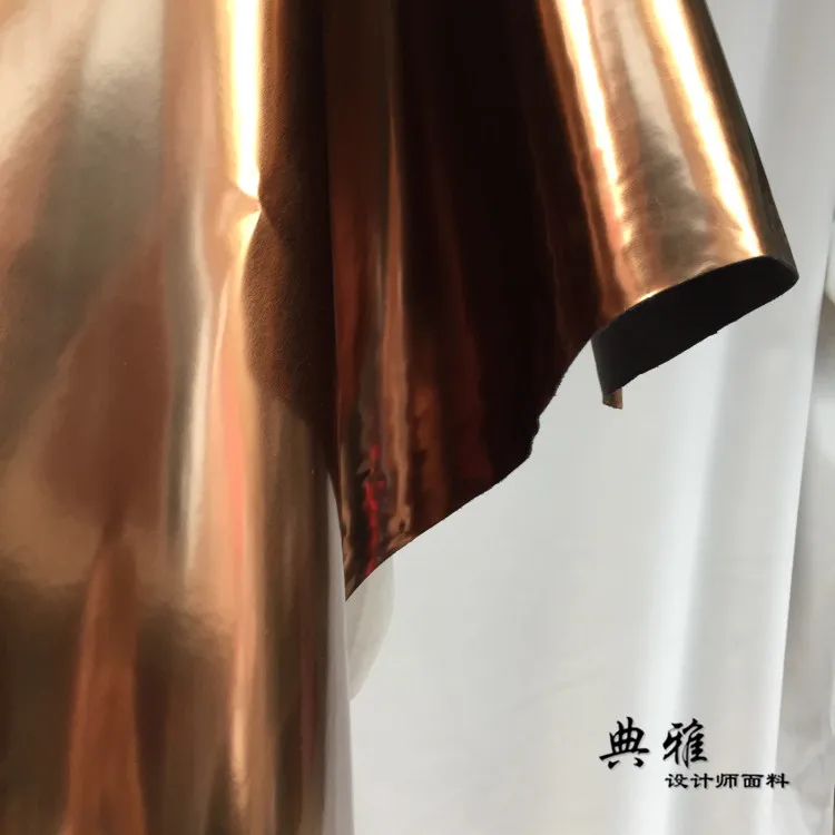 Цвет бронза крошечная эластичная сила Pu Кожевенная одежда яркая зеркальная