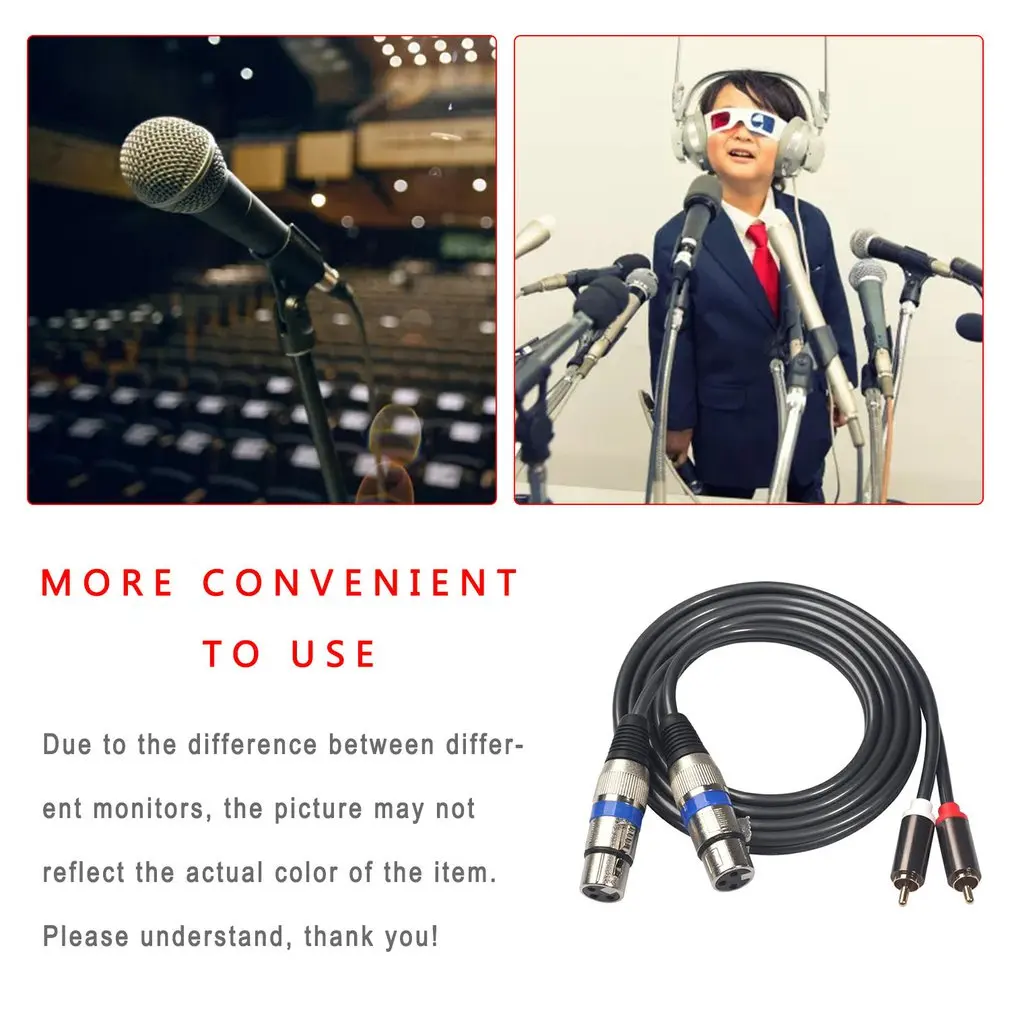 Кабель 1 5 м с 2 разъемами Rca папа к Xlr XLR двойной аудиокабель позолоченный для