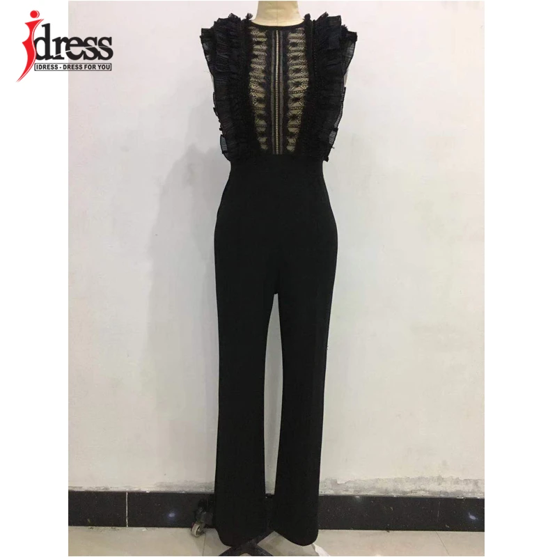 IDress женский комбинезон новый 2019 широкие ноги длинный сексуальный кружева без