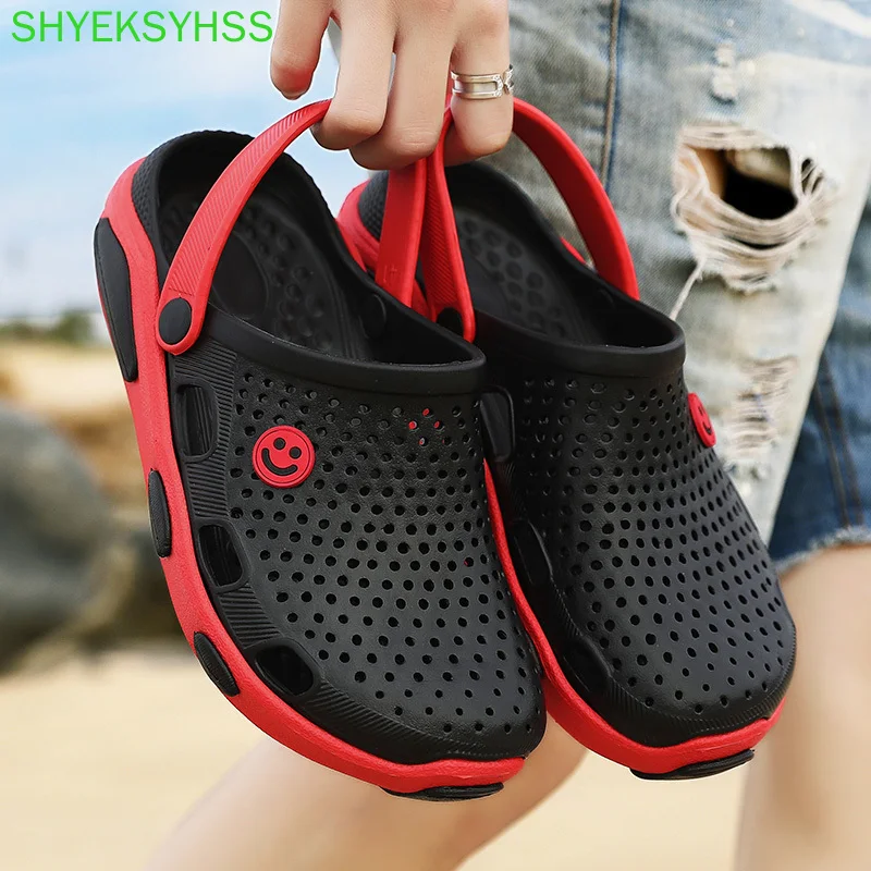 

New Summer Sandals Men Casual Shoes Mules Clogs Breathable Beach Slippers Casual Male Water Hollow Jelly Chaussure Homme