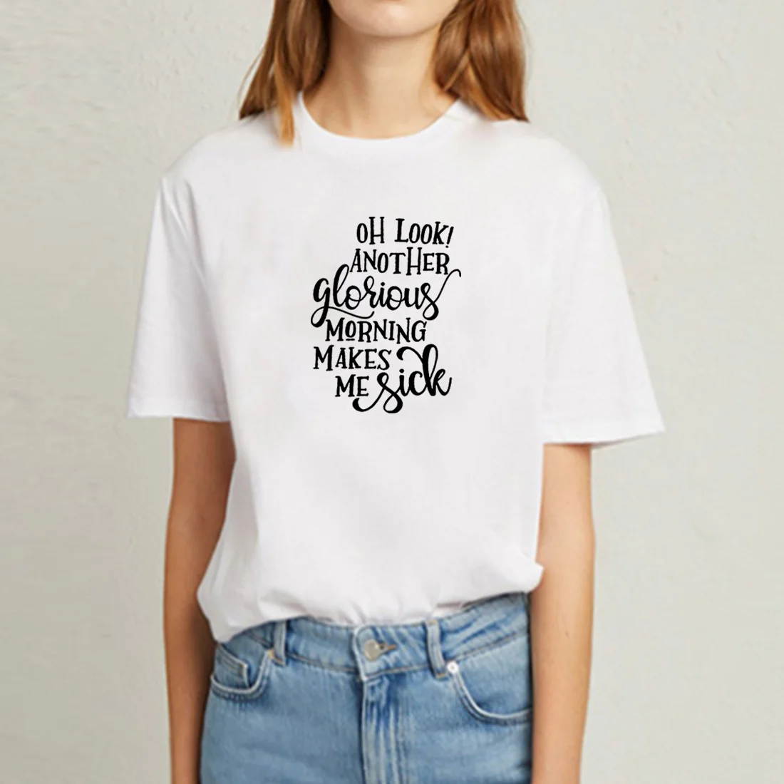 Oh Look другой славный утро смешные футболки для женщин топ с коротким рукавом