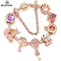 new crown princess charm female bracelets diy color butterfly pendant thin bracelet female bracelets jewelry gifts