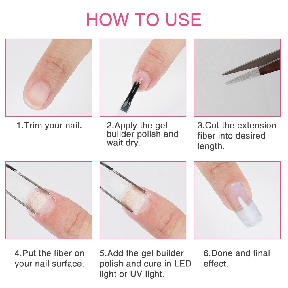 30 шт./лот нетканое шелковое волокно стекловолокно расширение здание УФ гель лак