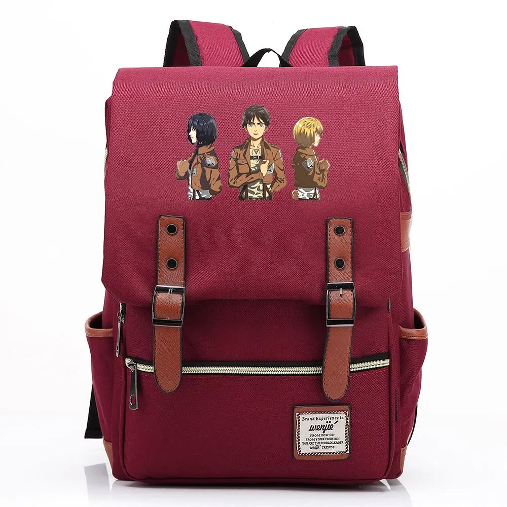 

B0809 Fashion Anime Wings Attack Titan Buckle Children School bag Teenagers Student Schoolbags Women Bagpack Men Backpack
