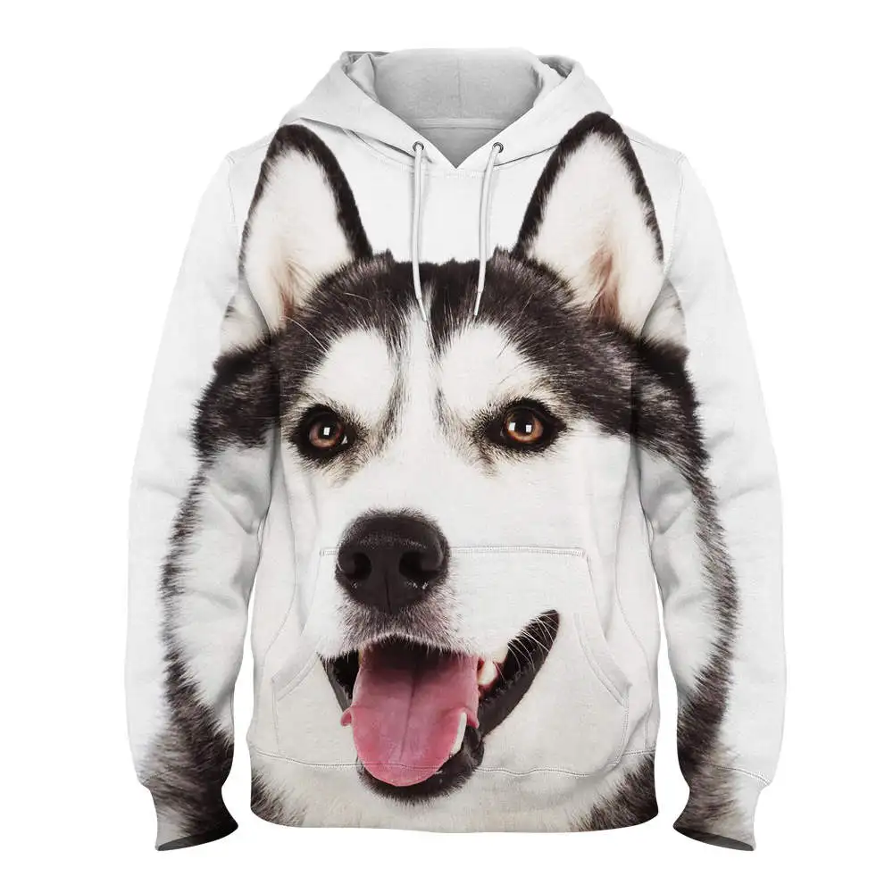 Сибирский хаски 3D толстовки с цифровым принтом Мужская Личная Толстовка Осенние