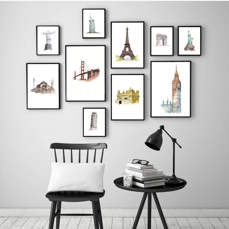 Современная живопись на холсте настенное искусство абстрактные отметки мира