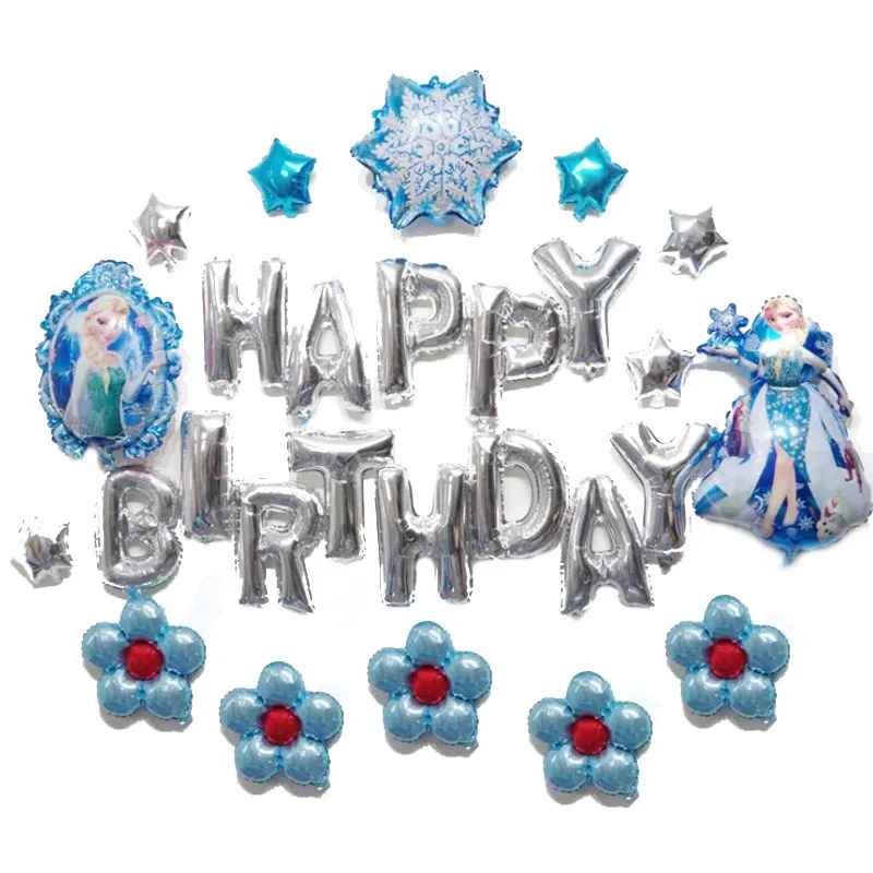 

Disney 26pcs Frozen Princess Elsa Anna Foil Balloons Kawaii Girls Birthday Party Decorations Kids of Toys Cartoon Figures Globos