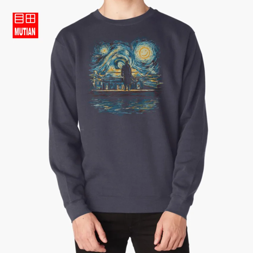 navy-sweatshirt Звездное падение(Шерлок) Толстовки свитшоты Шерлок Ван Гог Звездная ночь Бенедикт камбербэтч камбербатч гик Британия - Цвет: navy-sweatshirt