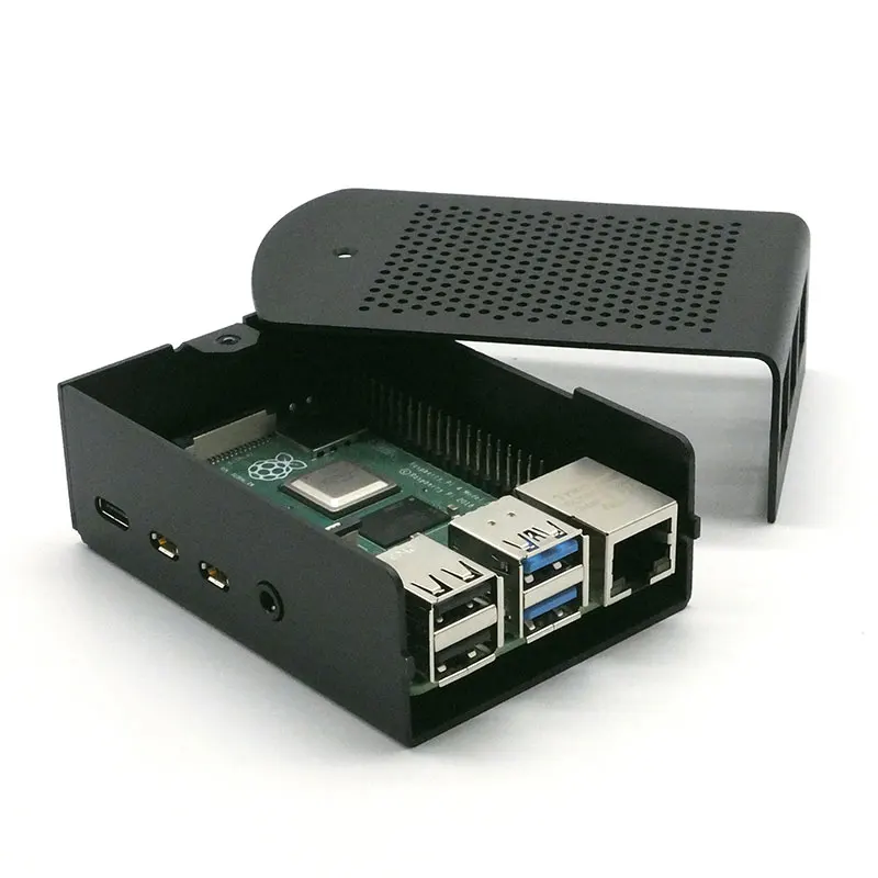 Оригинальный Raspberry Pi 4 2 ГБ Гб ОЗУ 64 карта памяти алюминиевый адаптер 3A Metel Box чехол