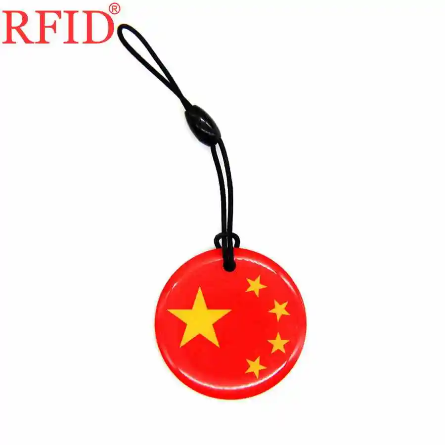 

UID S50 1K 13.56Mhz Changeable Keyfob Keychain IC Rewritable RFID Card Circular Dropping Glue Waterproof Keychain Token Tag 1pcs