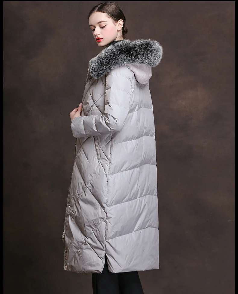 Женская зимняя куртка-пуховик на 90% утином пуху новинка роскошное женское