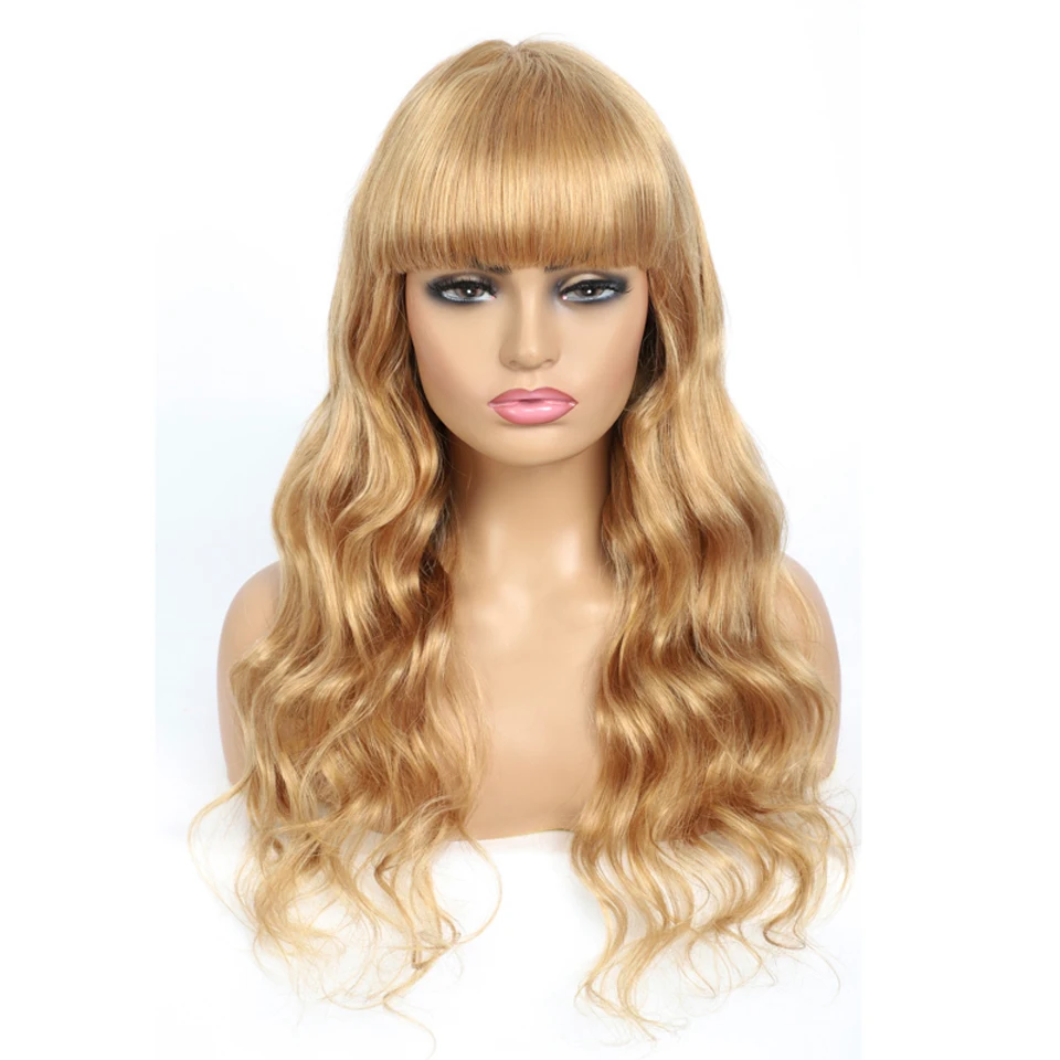 Оптовая продажа парик с волнистыми волосами #27 из коричневых человеческих волос