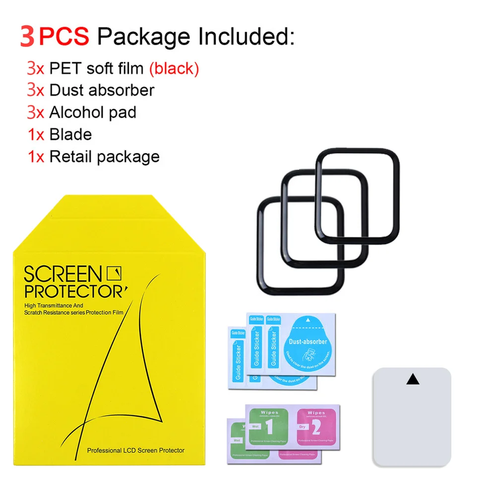 

3D Curved Edge HD Tempered Glass for Apple Watch Series 3 2 1 38MM 42MM Screen Protector film for iWatch 4/5/6/SE 40MM 44MM