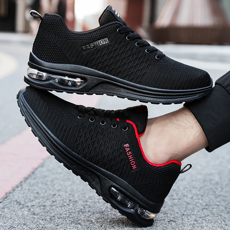 

2021 Mens Casual Shoes Fashion Male Sneakers Air Cushion Breathable Sports Running Shoes PU Mesh Tenis Masculino Adulto Men Shoe