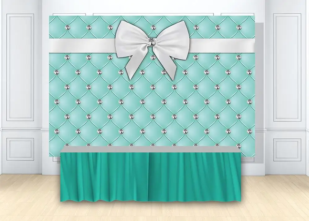 Тиффани синий зеленый фон для фотосъемки бант детский душ День Рождения Декор