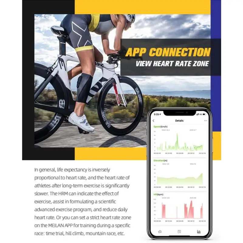 

Meilan C5 Sports Fitness Pedometer Heart Rate Monitor Fitness Tracker BT / ANT+ Wireless For GARMIN Bryton Bike Computer Phone
