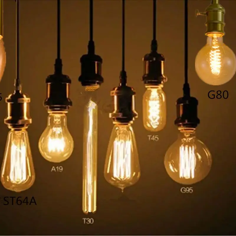 Edison Bulb E27 40W 60W 80W 220V C35 ST64 T45 BT53 A60 G80 G95 G125 Filament Incandescent Light Ampoule Vintage Lamp For Decor images - 6