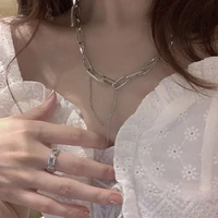 fashion frendy hip hop necklace female net temperament exaggerated multi layer clavicle chain simple personality cold style