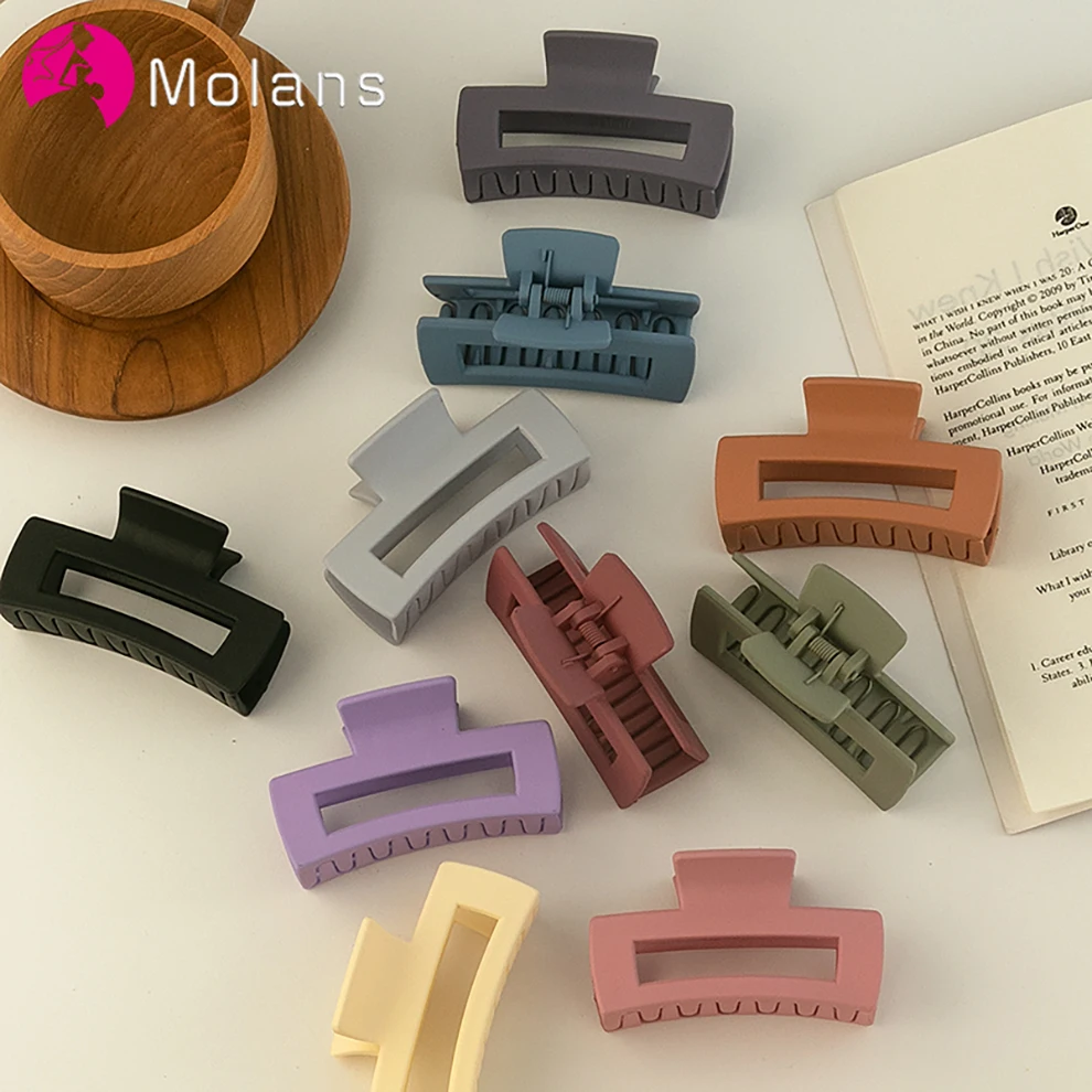 

Molan новые ретро матовые заколки для волос для женщин и девочек заколка для волос пластиковая Геометрическая заколка для макияжа аксессуары ...