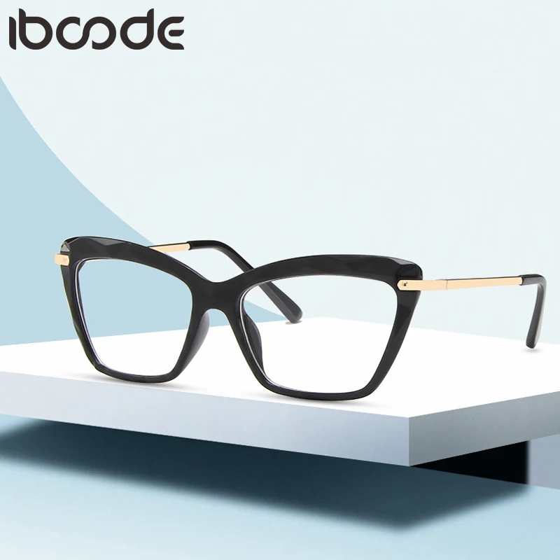 

Модные роскошные очки iboode в оправе кошачий глаз, женские трендовые стильные очки, винтажные плоские зеркальные очки, женские очки, очки