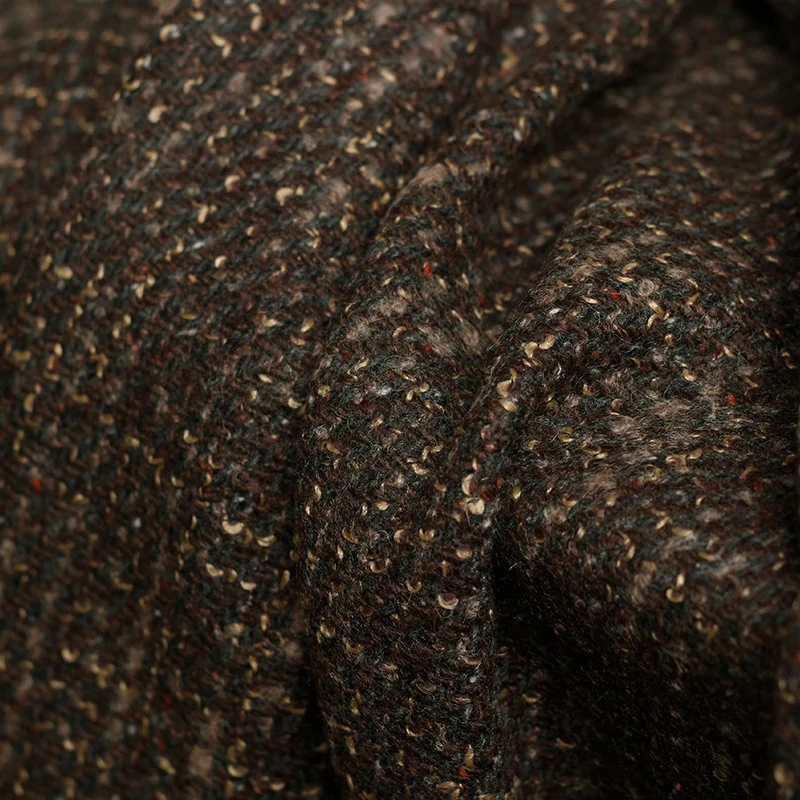 Твидовые ткани из 100% шерсти красного цвета с малиновым кофе материалы для одежды