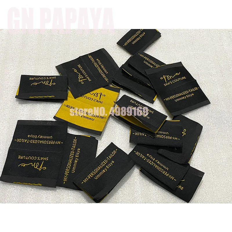 

High density Woven labels Garment custom woven leader label custom clothing tag sewing tags clothes label tag