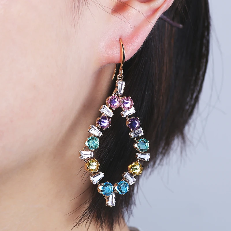 Очень девушка 64 мм новые модные украшения из циркония кристалл в форме ромба