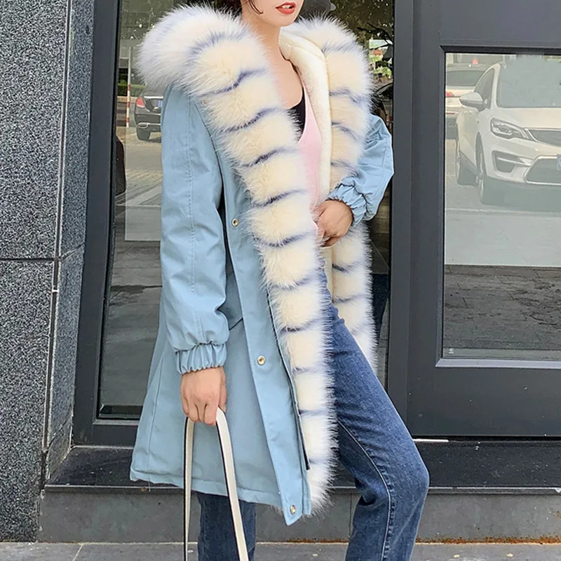 Bluewhitecollar Одежда для мамы и дочки; рождественское осенне-зимнее детское теплое пальто с искусственным мехом; Одежда для маленьких девочек; куртка для девочек-подростков - Цвет: Bluewhitecollar
