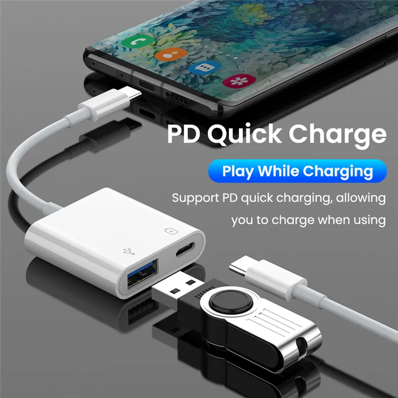 Тип USB C 2 Порты HUB адаптер кабель с разъемами типа и 3 0 PD пост зарядки OTG конвертер