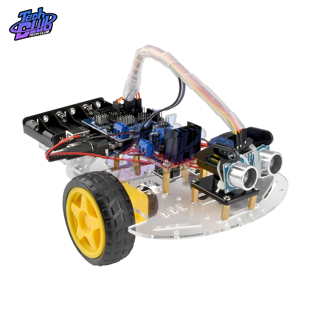 Ultrasonic obstacle avoidance L298N motor drive 2WD smart robot car Chassis kit Module for Arduino R3 DIY | Инструменты