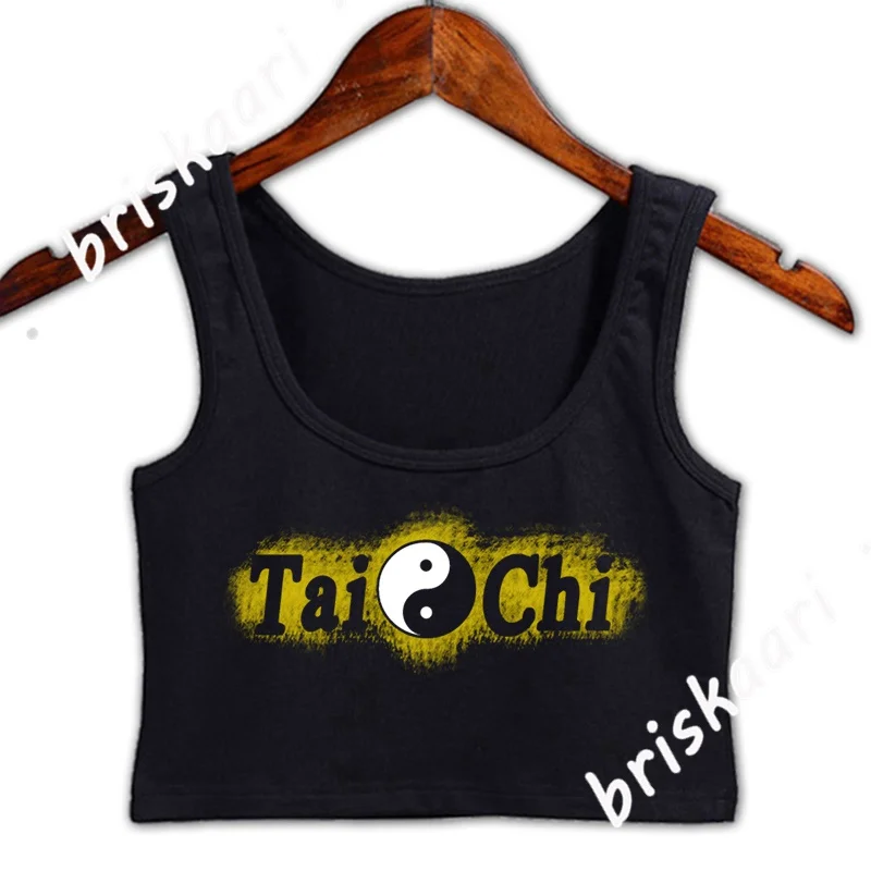 

Кроп-топ Tai Chi Chuan Taijiquan, Оригинальный трикотажный смешной Повседневный Топ в европейском стиле, Весенняя майка