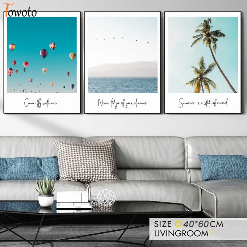 Nordic пейзаж холст картины вдохновляющие с принтом цитатой Природный Пейзаж