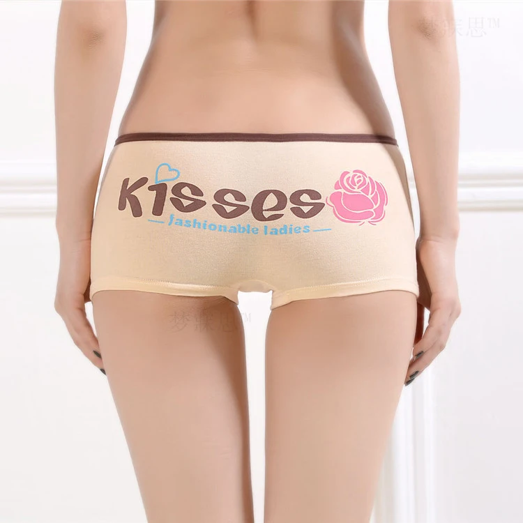 fu teen Briefs Girls'trousers Rose kisses Cotton Flat girl Cute Girls' underwear Brief Panties Hipster Teens Teenage Young - Цвет: fu