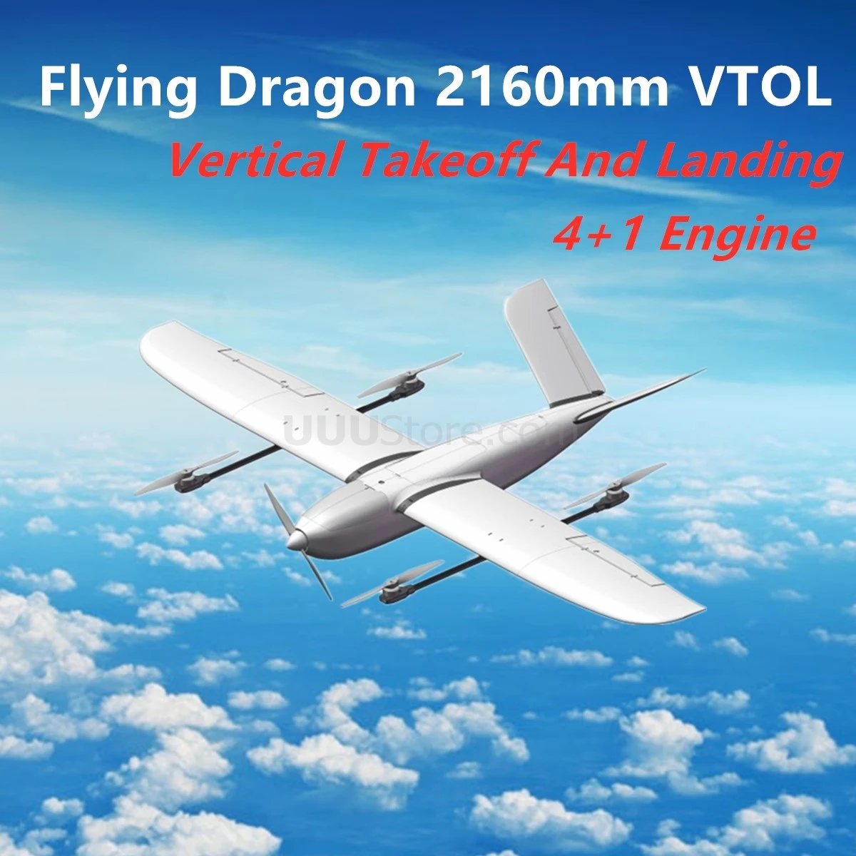 

Flying Dragon 2160mm VTOL Vertical Takeoff And Landing 4+1 Engine EPO FPV Remote Control Airplane Aerial Survey Aircraft KIT