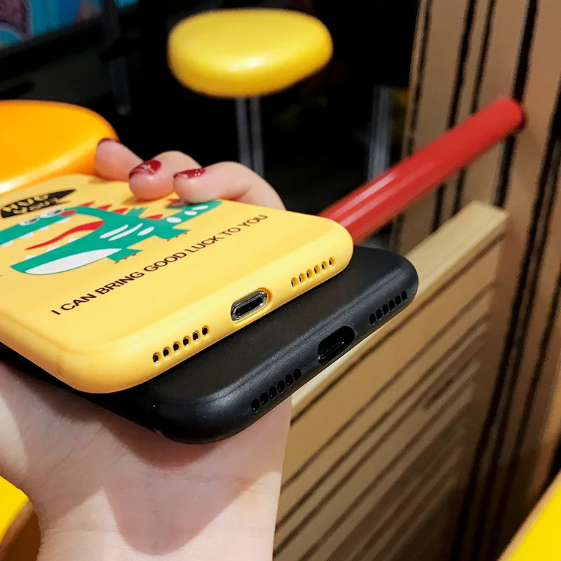 Корейский Kawaii мультяшный динозавр чехол для телефона iphone XR X XS милые иллюстрации