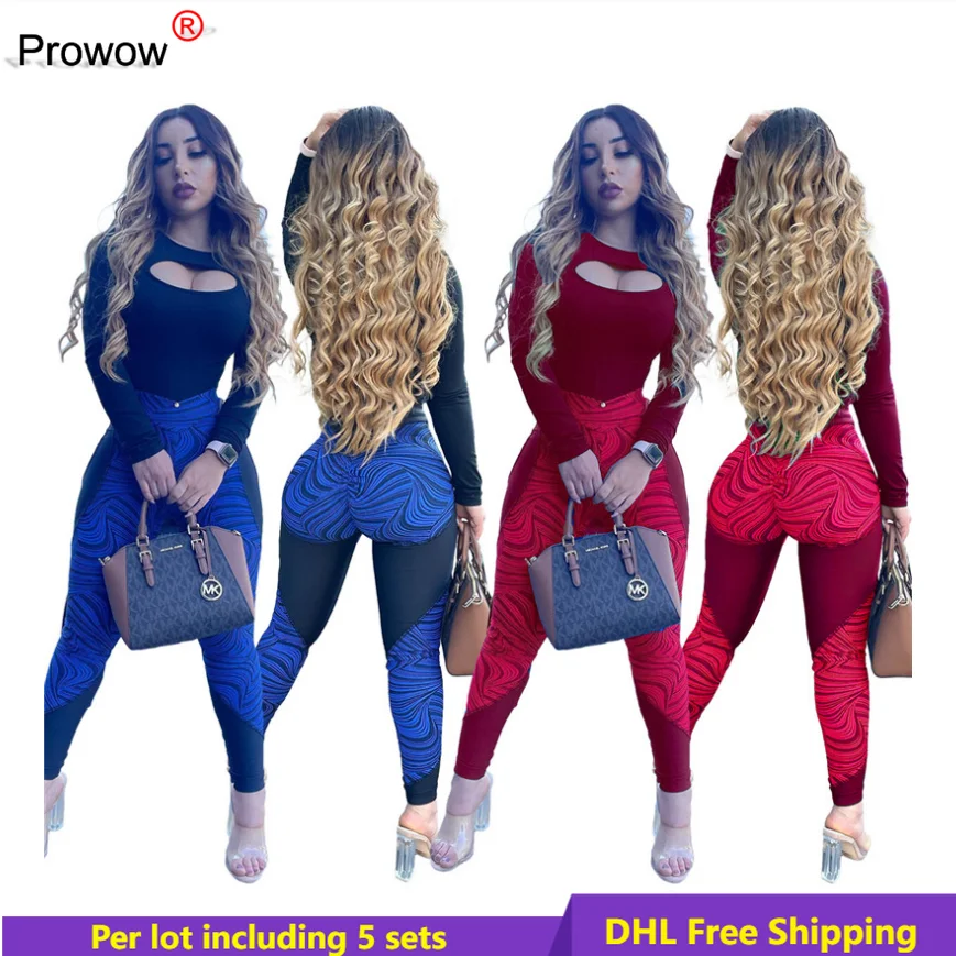 

Женский комплект из 2 предметов, свитшот с вырезами и леггинсы с принтом, одежда для осени и зимы, DHL 6551