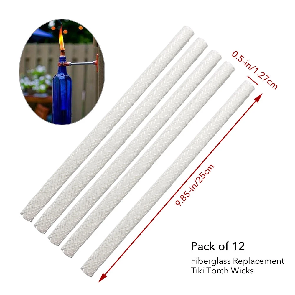 12 шт. сменный фитиль из стекловолокна для винной бутылки Tiki Torches садовый